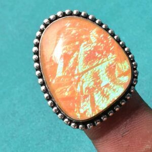 Gorgeous Large Dichroic Glass Ring - Size 6